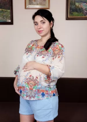 Pregnant 30 plus female Tanita gets naked for the very first time