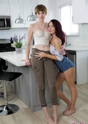 Лесбийские девушки Лена Андерсон Сабина Руж растирают пизды, чтобы завершить занятия любовью