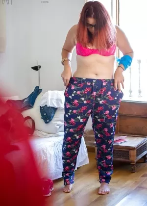 Overweight female Leticia caught on camera getting dressed by peeping tom